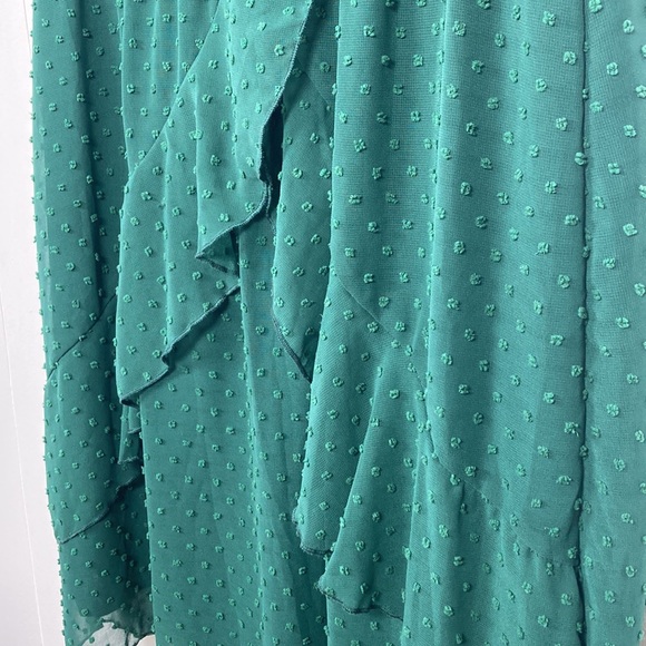 Textured Ruffle Wrap Dress - Picture 7 of 9